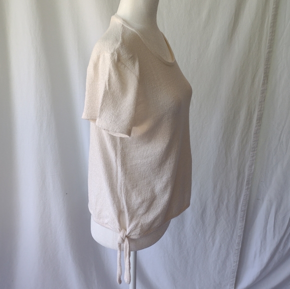 Madewell Cream Top with Side Ties Size Small - Picture 3 of 6